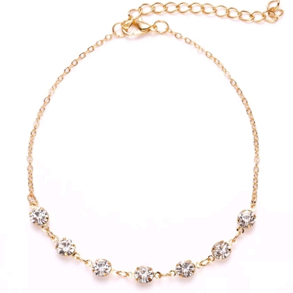 NEW Gold Rhinestone Anklet - Picture 2 of 4